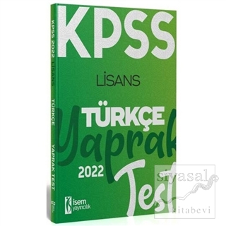 2022 KPSS Türkçe Yaprak Test Kolektif